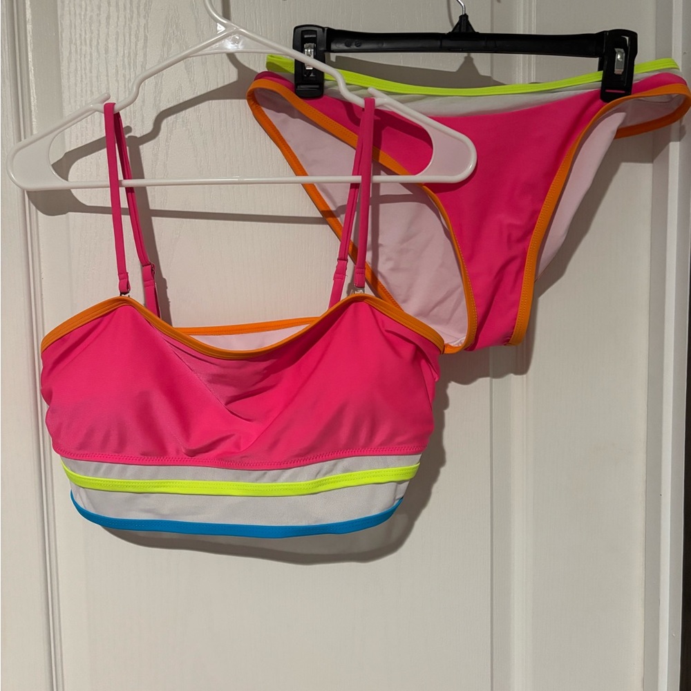 SHEIN Pink and Neon Bikini Set